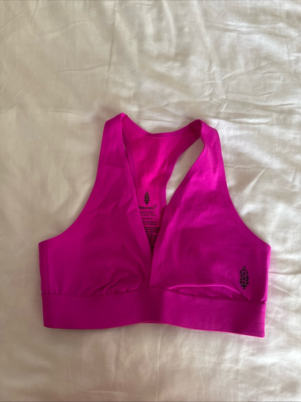 Free People Bright Fuchsia Plunge Sports Bra XS